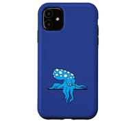 Pulpo detrás de la pared valla signo bolsa se ve cómic enojado divertido Carcasa para iPhone 11
