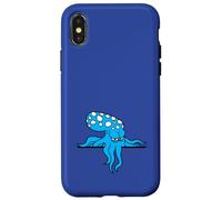 Pulpo detrás de la pared valla signo bolsa se ve cómic enojado divertido Carcasa para iPhone X/XS