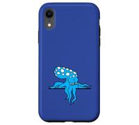 Pulpo detrás de la pared valla signo bolsa se ve cómic enojado divertido Carcasa para iPhone XR