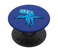 Pulpo detrás de la pared valla signo bolsa se ve cómic enojado divertido PopSockets PopGrip Adhesivo