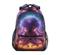 Pulpo Enojado Despedido Mochila Escolar - Tirantes Ajustables y Cómodos,Múltiples Bolsillos para el Colegio Estudiantes Niñas Niños