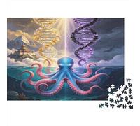 Pulpo Espiral Mística de ADN Puzzle de 1000 Piezas para Adultos Papel Puzzle para Toda la Familia Concentración Relajante Decoración Regalo 38x26cm/1000pcs