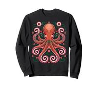 Pulpo Floral Náutico Vibrante Mandala Océano Boho Estética Sudadera