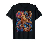Pulpo Flores Patrón Floral Océano Animal Lover Camiseta