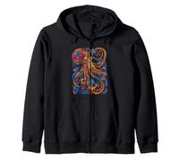 Pulpo Flores Patrón Floral Océano Animal Lover Sudadera con Capucha