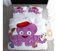 Pulpo Funda Nórdica Cama 180 Juego, Reversible Microfibra Juegos Cama Pulpo caricaturesco Funda Edredon 260×240 y 2 Fundas 50x75, con Cremallera, Apto Hombres y Mujeres XP552