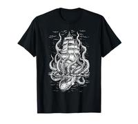 Pulpo Gigante Barco Pirata Kraken Vela Calamar Cthulhu Camiseta