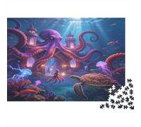 Pulpo Gigante Fantasía Submarina Puzzle de 1000 Piezas Papel para Adultos Mundo Marino Misterioso Enfoque Familia Decoración Regalo 52x38cm/1000pcs