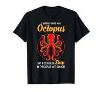 Pulpo Humor Animal Sarcástico Tentáculo Enojado Chiste Océano Camiseta