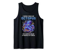 Pulpo Humor Animal Sarcástico Tentáculo Enojado Chiste Océano Camiseta sin Mangas