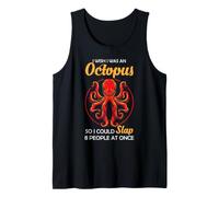 Pulpo Humor Animal Sarcástico Tentáculo Enojado Chiste Océano Camiseta sin Mangas