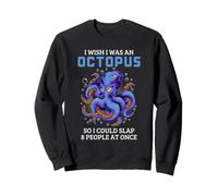 Pulpo Humor Animal Sarcástico Tentáculo Enojado Chiste Océano Sudadera