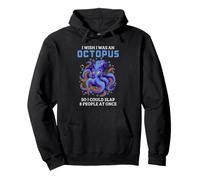 Pulpo Humor Animal Sarcástico Tentáculo Enojado Chiste Océano Sudadera con Capucha
