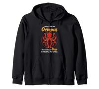 Pulpo Humor Animal Sarcástico Tentáculo Enojado Chiste Océano Sudadera con Capucha
