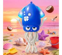 Pulpo interactivo, pulpo bailarín con iluminación LED, música, sistema inteligente para evitar obstáculos y caña de pescar, juguete para bebés boca abajo, juguete musical (azul)