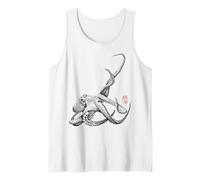 Pulpo Japonés Kanji Dotwork, Animales Marinos, Océano Camiseta sin Mangas