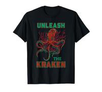 Pulpo Kraken Monstruo Mítico Océano Desata Arte Humor Camiseta
