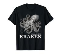 Pulpo Kraken Monstruo Mítico Océano Desata Arte Humor Camiseta