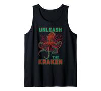Pulpo Kraken Monstruo Mítico Océano Desata Arte Humor Camiseta sin Mangas
