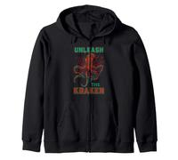Pulpo Kraken Monstruo Mítico Océano Desata Arte Humor Sudadera con Capucha