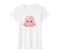 Pulpo Lindo Animal Marino Kawaii Camiseta gráfica económica, Mujer, Blanco, XL