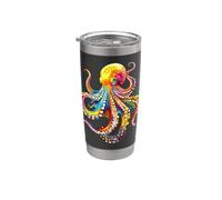 Pulpo Octopus Pulpo Calamar Mar Amor Dulce Pulpo Vaso térmico de acero inoxidable de doble pared
