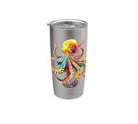 Pulpo Octopus Pulpo Calamar Mar Amor Dulce Pulpo Vaso térmico de acero inoxidable de doble pared