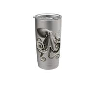 Pulpo Octopus Pulpo Calamar Mar Amor Dulce Pulpo Vaso térmico de acero inoxidable de doble pared