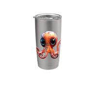 Pulpo Pequeño Pulpo Calamar Mar Amor Dulce Pulpo Vaso térmico de acero inoxidable de doble pared