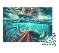 Pulpo Puzle 1000 Piezas - Reto para Mentes Inquietas, Encaje Preciso, Decoración, 52x38cm/1000pcs