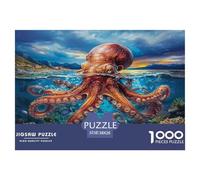 Pulpo Puzle Desafíos Divertidos Decoración del Hogar 1000 Piezas Kraken Rompecabezas Imposible Entretenimiento Creativo para Adultos 38x26cm/1000pcs