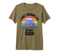 Pulpo Retro Lindo I Can't Imagine Life Without Sushi Camiseta Premium