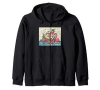 Pulpo Sea Monster Ship Attack Kraken Ocean Adventure Art Sudadera con Capucha