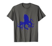 Pulpo Sepia Cefalópodo Calamar Divertido Silueta Tentáculos Camiseta