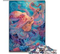 Pulpo Tocando la Guitarra: Rompecabezas de 1000 Piezas para Adultos y Adolescentes Juego desafiante y Educativo para Toda la Familia, Ideal para cumpleaños y Navidad (26x38cm)