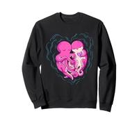 Pulpo Tomados De La Mano Parejas Amor Corazón Arte Diseño Sudadera