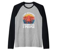 Pulpos Divertidos Diciendo Que me Gusta Tal Vez 3 Personas Camiseta Manga Raglan