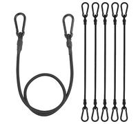 Pulpos Elasticos,6 Piezas Gomas Elasticas con Gancho Tensores Elásticos 100CM para Moto Camping Toldo,con Mosquetones Negro.