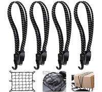Pulpos Elasticos Transporte Cuerda Elástica para Equipaje con Ganchos 3en 1 Cuerdas Elasticas Bicicleta para Moto Bicicleta Equipaje (4PCS Cuerdas Elásticas Planas+1PCS Red Elastica)