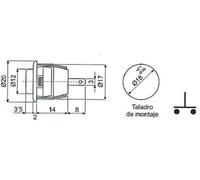 Pulsador blanco empotrar off-on 2a/250v