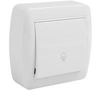 Pulsador de superficie con marco 10A 250V de 74x72x28mm color blanco Solera MUR03U