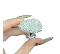 Pulsador Cisterna 2 botones de presión for inodoro con forma de corazón de diamante, accesorios de baño for niña con uñas largas(White)