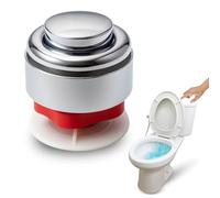 Pulsador cisterna simple para descarga WC, Recambio para cisternas, Botón de Tanque de Agua Inodoro, Pulsador de inodoro, Descarga única, Acabado cromado, Diámetro interno de 36 mm
