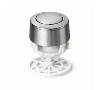Pulsador cisterna universal descarga simple para WC, Recambio para cisternas, Pulsador de inodoro, Descarga única, Acabado cromado, Diámetro de 36 mm FLUVIA