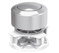 Pulsador cisterna universal descarga simple para WC, Recambio para cisternas, Pulsador de inodoro, Descarga única, Acabado cromado, Diámetro de 36 mm FLUVIA