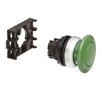 Pulsador con cabezal en forma de hongo Eaton M22-DP-G, 22 mm de di metro, actuador verde
