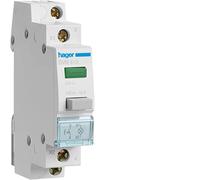 Hager Pulsador con enclavamiento SVN413 con piloto luminoso 1NA 16A 250V Verde