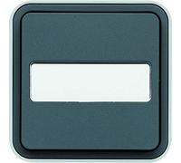 Pulsador con portaetiquetas e indicador luminoso, superfície, gris