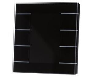 Pulsador de cristal KNX II Smart con pantalla a color y sensor de temperatura, negro BE-GT2TS.02S | MDT | BE-GT2TS.02S | Sensor táctil con bus de comunicación