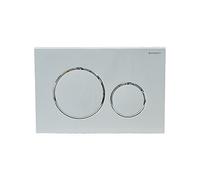 Geberit 115778KJ1- Placa de comando Sigma 20 para enjuague de dos partes, Blanco y plateado